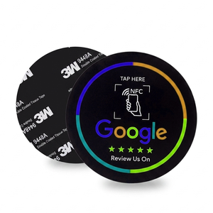 บัตรรีวิว Google NFC แบบวงกลม พิมพ์ลายตามสั่ง พร้อมคะแนนรูปดาวและข้อความแจ้งเตือนสำหรับการเก็บข้อมูลความคิดเห็นของธุรกิจ - Product Image 4