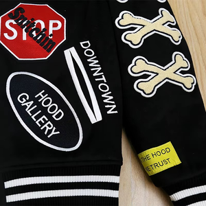 OEM Wholesale Custom Men's Chenille <b>Patch</b> Varsity <b>Jacket</b> College Baseball Letterman Bomber Stand Collar Custom Embroidery <b>Jacket</b> - Product Image 6