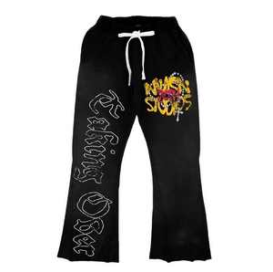 Classic Vintage Acid <b>Washed</b> Streetwear Tracksuit for Men Premium Quality Zip-up Hoodie & Flare Trouser Custom Logo Sweat Suit - Product Image 3