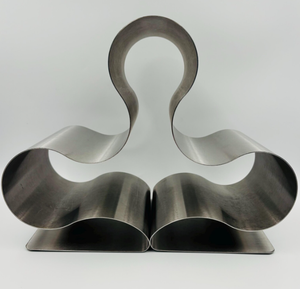 Moderno Soporte para Botellas de Vino de Acero Inoxidable con Escultura Abstracta de Trébol, Estante de Arte Metálico Independiente para Bar en Casa, Adornos Grabados, Cruz - Product Image 2