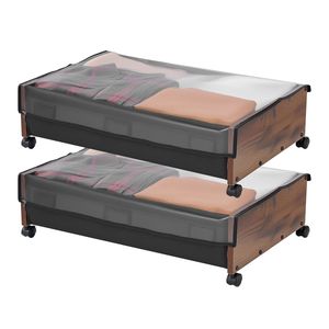 Contenitori con Ruote Bloccabili per Organizzazione Sottoletto 25.6 X 18.1 X 7.1 Pollici, Organizer per Scarpe - Product Image 1