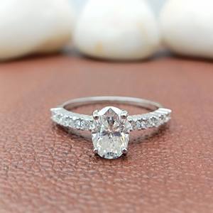 14k Solid Gold VVS Lab Grown 2ct Oval Cut Diamond Classic Solitaire Engagement Wedding Gift Party <b>Ring</b> IGI Certificate Women's - Product Image 1