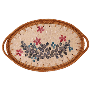 Stylish Rattan Tray for Home Use for Serving Breakfast Bed Carrying Drinks Snacks Adding Elegance Your Coffee <b>Table</b> - Product Image 1