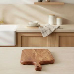 Planche à découper en bois d'acacia avec poignée, planche à découper en bois rustique, planche de service pour fromage, utilisation en cuisine - Product Image 6