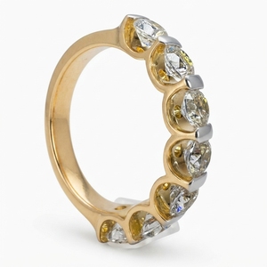 Bague de fiançailles en diamant cultivé en laboratoire, or jaune 14 carats, taille ronde, 3,18 carats, bijoux de luxe pour mariage, bijoux fins pour femmes - Product Image 5