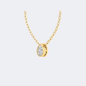 Collier solitaire en diamant taille poire serti clos de 0,50 carat - Product Image 2