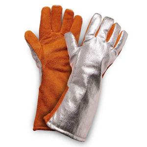 Gants résistants à la chaleur aluminisés STALWART IMPEX pour la couture, paume en cuir croûte, soudage haute température, manchette de sécurité pour fonderie - Product Image 5