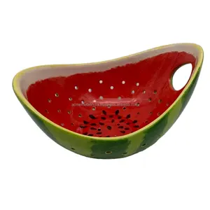 Fruit Berry Bowl With Handle Modern Design Half Watermelon Shape Small Fruits Colander And Light Metal Strainer In India