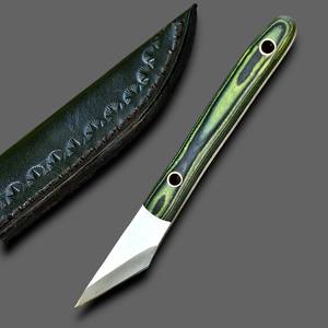 Couteau de poche utilitaire professionnel à lame fixe en acier inoxydable 12C27, manche G10 Micarta, tranchant comme un rasoir, pour le camping et l'EDC, avec étui - Product Image 1