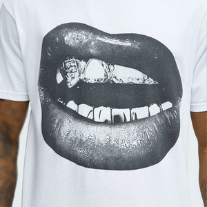 Camiseta de Algodón Grueso de 250 g/m² para Hombre, Estampado Gráfico de Labios, Talla Grande, Unisex, Estilo Casual Urbano, Fabricante, Marca Privada, OEM - Product Image 2