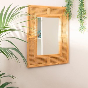 Vintage square <b>Rectangle</b> <b>Mirror</b> Antique Style Natural Handcrafted Rattan <b>Mirrors</b> Premium Quality Customization Support - Product Image 3