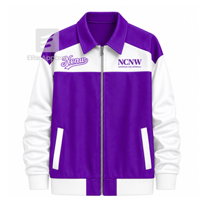 Custom NCNW Council Windbreaker embroidered logo purple & <b>white</b> Casual Style for female with polyester lining - Product Image 1