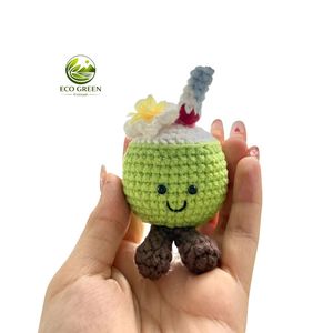 Juguete de Ganchillo Hecho a Mano con Forma de Coco, Personaje de Peluche para Regalo Ecológico, Amigurumi de Hilo Suave, Venta al por Mayor - Product Image 2