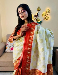 K V INTERNATIONAL Vêtement traditionnel indien réversible à séchage rapide et infroissable pour femme, idéal pour l'automne, les Diwali et les mariages - Product Image 2