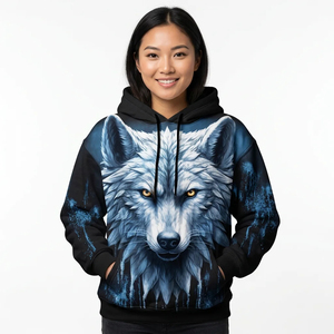 Unisex Performance Heat-Transfer Printed 100% Polyester Breathable Moisture Wicking <b>Hoodie</b> with Pocket for <b>Gym</b> Running Training - Product Image 2