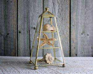 Gold Frame Glass Jewelry Organizer with Hanging Stand for Necklaces and Earrings Display - Product Image 3