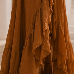 Vestido Maxi Bohemio para Mujer con Corte Drapeado y Aberturas, Tejido de Viscosa Transpirable y Antipilling - Product Image 3