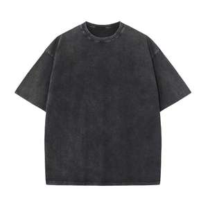 เสื้อยืดสตรีทแวร์ยูนิเซ็กซ์ ผ้าฝ้าย 100% ล้างสีแบบแอซิดวอช ทรงดิสเทรส สำหรับผู้ชาย ราคาขายส่งแบบกำหนดเอง คุณภาพเยี่ยม - Product Image 1