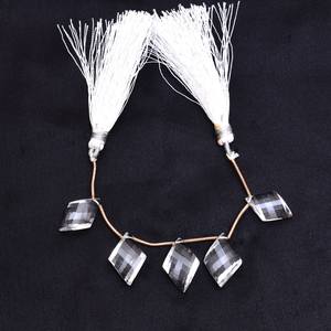 ควอตซ์ AAA ขนาด 10x17 มม.-12x18 มม. ทรงเหลี่ยมไคท์ บริโอเล็ต คริสตัลใสธรรมชาติ พลอยกึ่งมีค่า ทรงสเต็ปคัท ลูกปัดเกลียว สำหรับทำเครื่องประดับ - Product Image 3