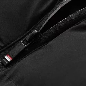 <b>Men's</b> Black <b>White</b> Sleeveless Puffer <b>Vest</b> Stand Collar Zipper Closure Windproof Winter Casual Outerwear Solid Color - Product Image 5