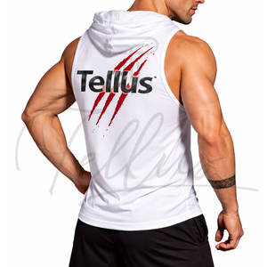 Débardeurs à capuche décontractés pour hommes de haute qualité, séchage rapide, respirants, en polyester/coton, vêtements de sport - Product Image 5