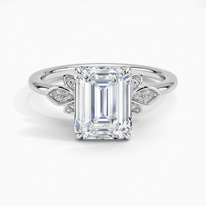 BOJ <b>Ring</b> 045 <b>Emerald</b> Cut 925 <b>Silver</b> Grand Fiore Diamond & Rhodium Plated Wedding 2ct D Color VVS1 Moissanite GRA Certified <b>Ring</b> - Product Image 1