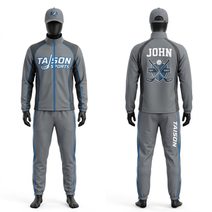 Survêtement de sport en polyester et élasthanne 280 GSM de qualité supérieure, vert citron et bleu, avec panneaux, sublimation, broderie et logo personnalisé - Product Image 6