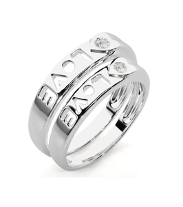 925 Sterling Silver Love <b>Couple</b> <b>Rings</b> - Product Image 2