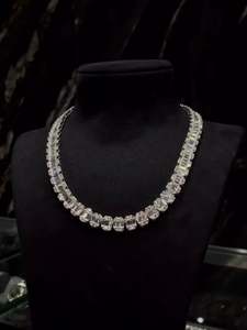 10mm lab grown Wholesale VVS VS Round Baguette Mixed Cut 925 Silver 10k 14k Iced Out Hip Hop Classic Women's <b>Necklaces</b> Supplier - Product Image 2
