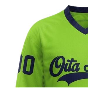 Maillot de hockey sur glace sublimé vert citron pour hommes, col en V, rayé, en polyester, pour le sport, les matchs et les tenues d'équipe - Product Image 6