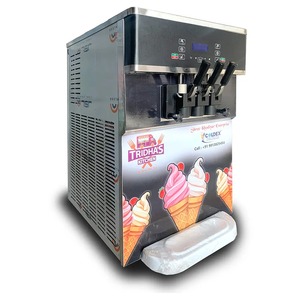 Machine à crème glacée commerciale 5,8 gallons par heure, glace molle, nettoyage automatique, 3 saveurs, idéale pour les restaurants, les snack-bars - Product Image 1