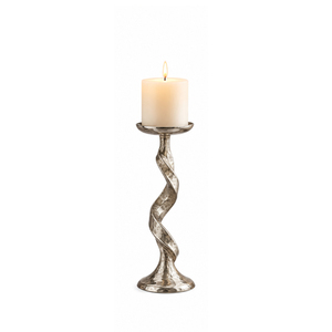 Ensemble de chandeliers en métal torsadé argenté de luxe, support de bougie en aluminium moderne pour centre de table de mariage, décoration de la maison - Product Image 2