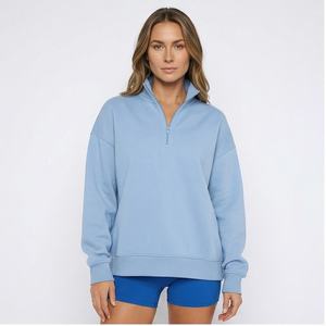 Sudadera de cuello redondo con estampado de gran tamaño de algodón sudadera de peso pesado de manga larga con estilo de moda al por mayor de punto sólido informal personalizado - Product Image 1