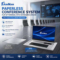 Système de conférence sans papier intelligent avec écran LCD relevable motorisé, bureau escamotable avec clavier et souris