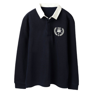 Maillot de rugby classique à manches longues avec logo brodé personnalisé, vêtements d'équipe pour garçons, jersey de sport épais 100% coton, vêtements d'équipe pour enfants et jeunes - Product Image 1