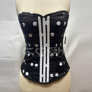 Premium Quality Customized Printed Sublimated Polka Dot Satin Corset Top For Fashion And Party Wear - Product Image 1