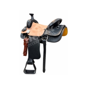 Selle de cheval western en cuir véritable de qualité supérieure, fabriquée à la main, robuste, pour l'équitation en ranch et les sentiers, avec arceau en plastique personnalisable - Product Image 3