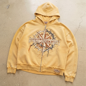 Men's/Women's Oversized <b>Hoodie</b> Embroidered Streetwear 500 Gsm French Terry Fleece Zipper Baggy Windproof Breathable <b>Hoodie</b> - Product Image 1