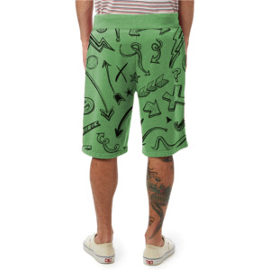 Pantalones Cortos Bermuda para Hombre, Color Verde Menta, Estampados, Cintura Media, con Cordón, Diseño Geométrico Informal, de Algodón Transpirable - Product Image 3