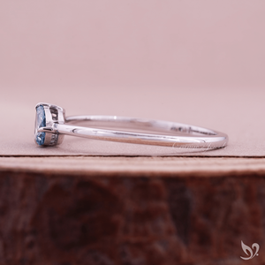 Blue Pear and Elongated Cushion Lab Grown Diamond Toi et Moi <b>Ring</b> <b>Two</b> <b>Stone</b> Engagement <b>Ring</b> Ready to Ship Elegant Bridal <b>Ring</b> - Product Image 3