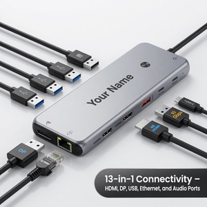 LIONWEI 13-in-1 USB C Docking Station ขายส่งฮับเชื่อมต่อจอแสดงผลสามจอพร้อมพอร์ต HDMI VGA Ethernet คู่ และพอร์ต USB 8 พอร์ตสำหรับแล็ปท็อป - Product Image 2