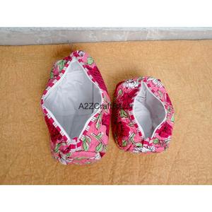 กระเป๋าเครื่องสำอางผ้าฝ้ายแท้ 100% ทนทาน น้ำหนักเบา ใช้ซ้ำได้ มีซิป หูหิ้วนุ่ม ชุดกระเป๋าเดินทาง - Product Image 5