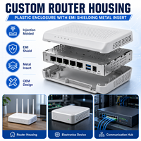 Carcasa de Plástico Moldeada por Inyección Personalizada con Protección EMI e Inserto Metálico para Router