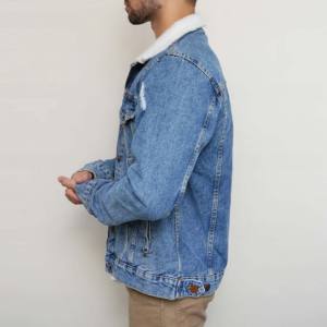 Chaqueta de mezclilla para hombre, nueva moda, estilo urbano, con forro de piel, para otoño e invierno, con buen diseño. - Product Image 3