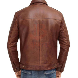 Chaqueta de Cuero Sólida de Estilo Único Clásico para Hombre, Cuello Camisero, Forro Suave, Transpirable, Ecológica, Informal, para Invierno - Product Image 4
