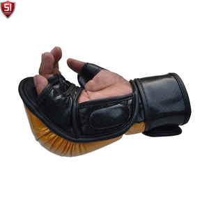 ถุงมือ MMA หนัง PU คุณภาพสูง แบบเปิดนิ้ว ปรับสายรัดข้อมือได้ ปิดด้วยแถบตีนตุ๊กแก บุฟองน้ำ สำหรับศิลปะการต่อสู้ มวย - Product Image 4