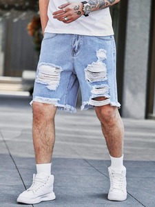 Wholesale Streetwear Vintage Washed Ripped Denim <b>Jean</b> Shorts Manufacturer Custom Baggy Blank <b>Jeans</b> Short <b>Men</b> OEM Serviced - Product Image 3