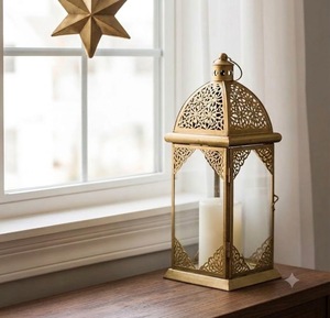 Traditional Metal <b>Large</b> Moroccan Wedding <b>Lantern</b> Set Handmade Durable Eco-Friendly Customizable Hanging Floor Home Decor - Product Image 1