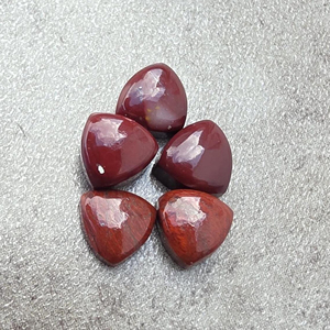 Natural <b>Red</b> Jasper Trillion Cabochon Flat Back Calibrated Loose Gemstone, for Jewelry Making, - Product Image 6