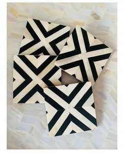 Natural Wood & Resin Classic Eco-Friendly Heat Resistant Tea <b>Coaster</b> <b>Set</b> with Inlay Design Mats & Placemats for Home Use - Product Image 2